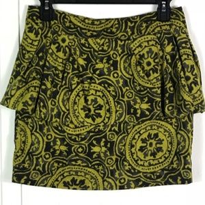 Mustard seed peplum chartreuse grey skirt